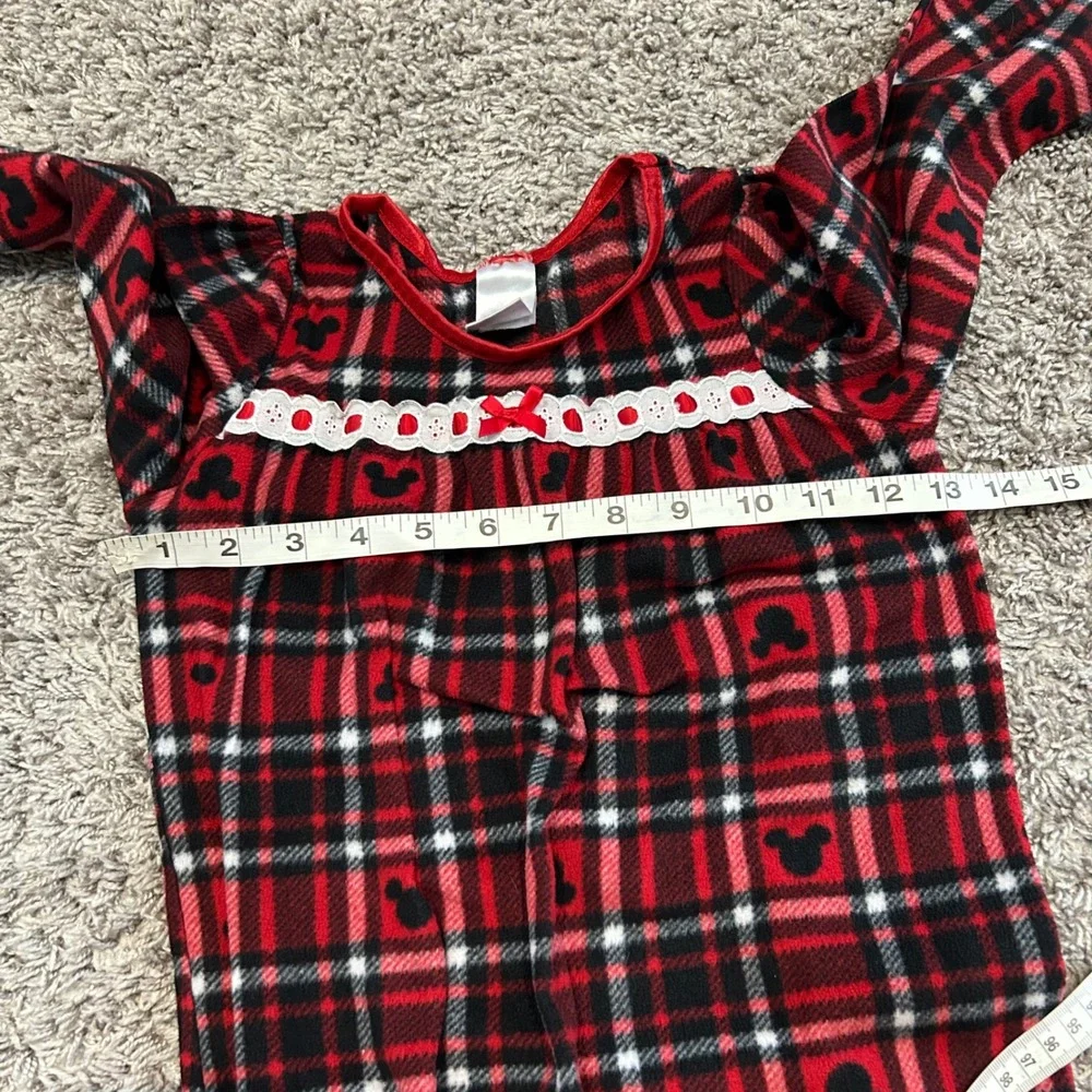 Kids Disney Mickey Mouse Plaid Fleece Nightgown Pajamas Sleepwear Size 6 girls - Picture 4 of 6